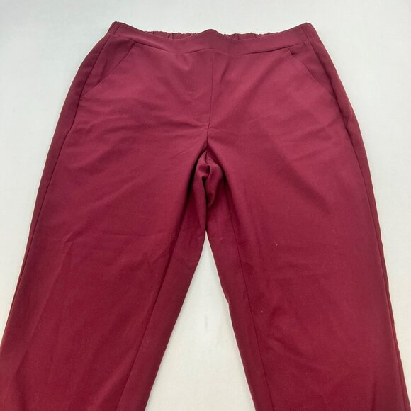 Nine West Women’s Cropped Pants Pull On Maroon Size Large Pockets - Picture 2 of 10
